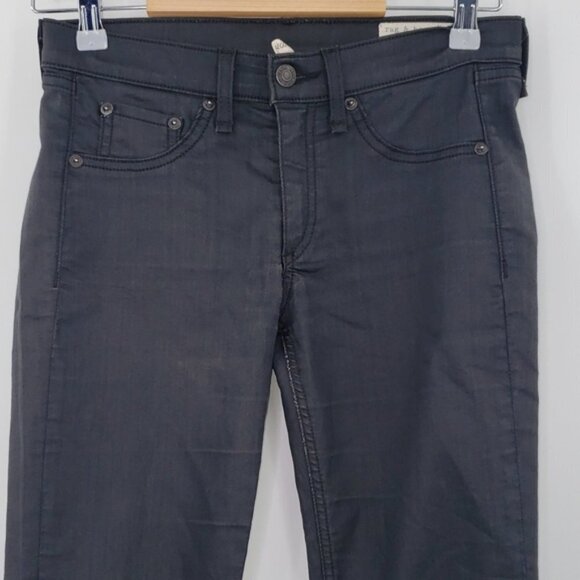 Rag & Bone the Legging in Shore Ditch Wax Coated Black - Picture 4 of 9